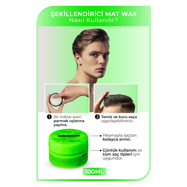 Ossion Mat Saç Şekillendirici Wax 100 ml