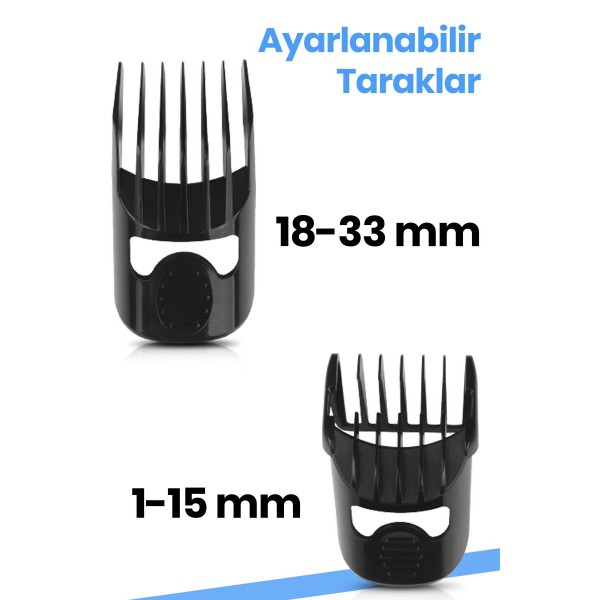 Risto Güçlü Motor Ayarlanabilir Hızlı Şarjlı Saç ve Sakal Şekillendirme Makinesi